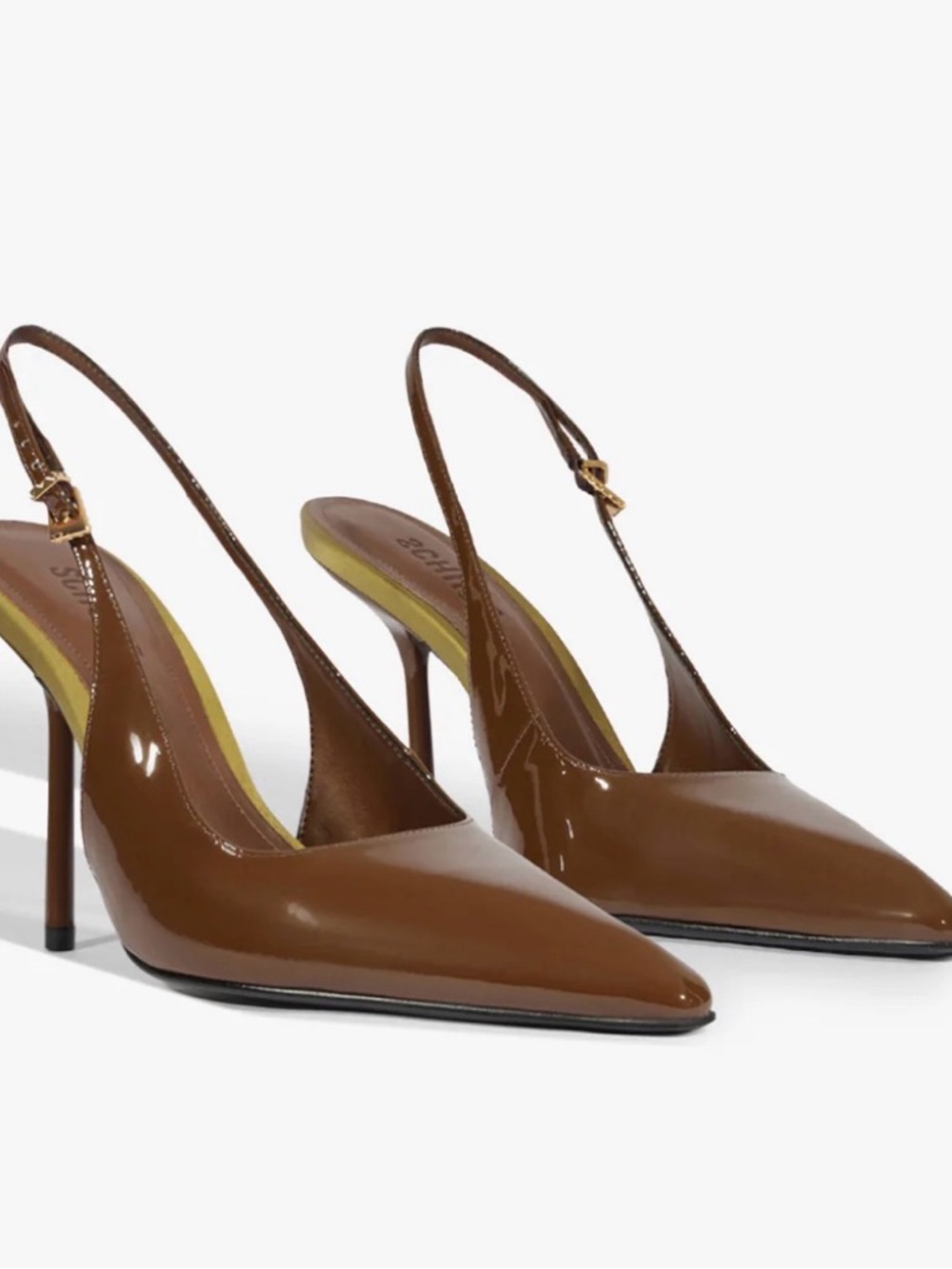 Schutz Leona Patent Pump in Pecan Brown